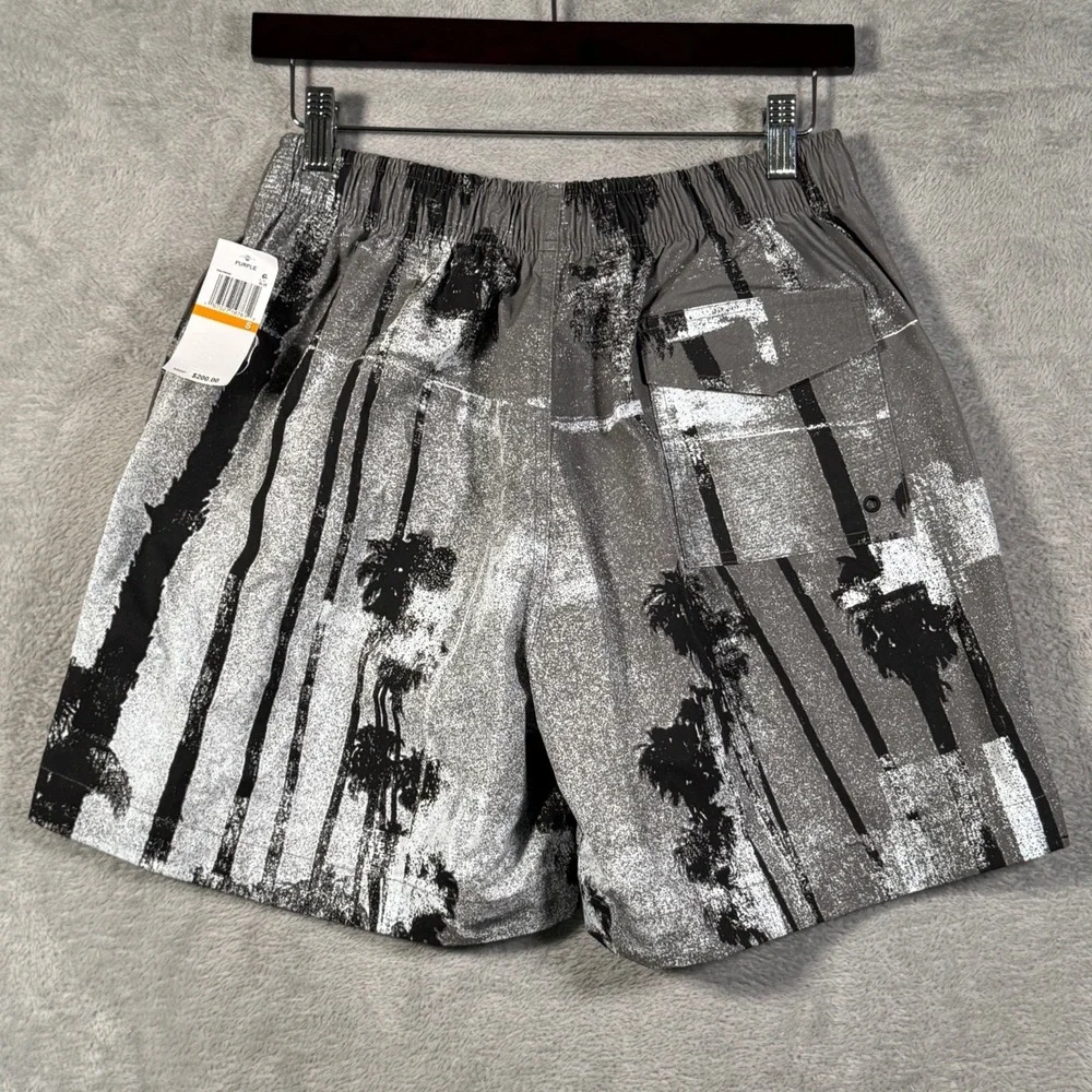 Purple Brand Shorts Mens S Gray Black Palm Tree Mirage All Round