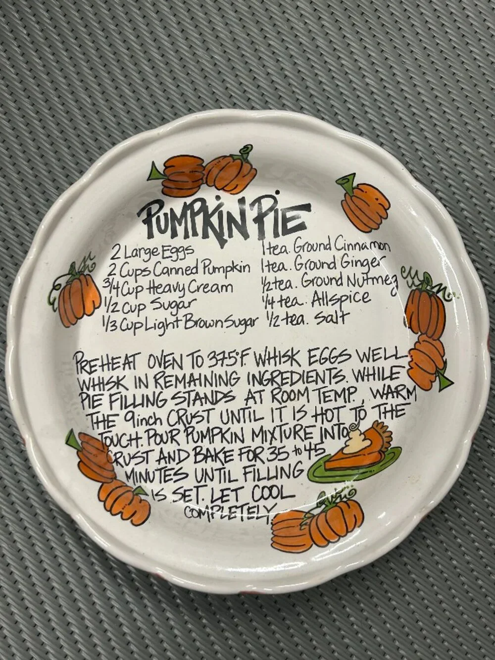 T Cabells Too Magnolia Lane Collection Pumpkin Pie Recipe Fluted Baking Dish