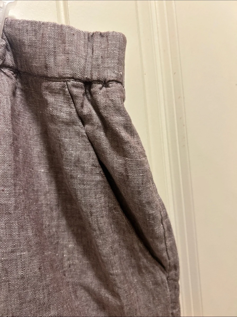 Quince large brown linen pants