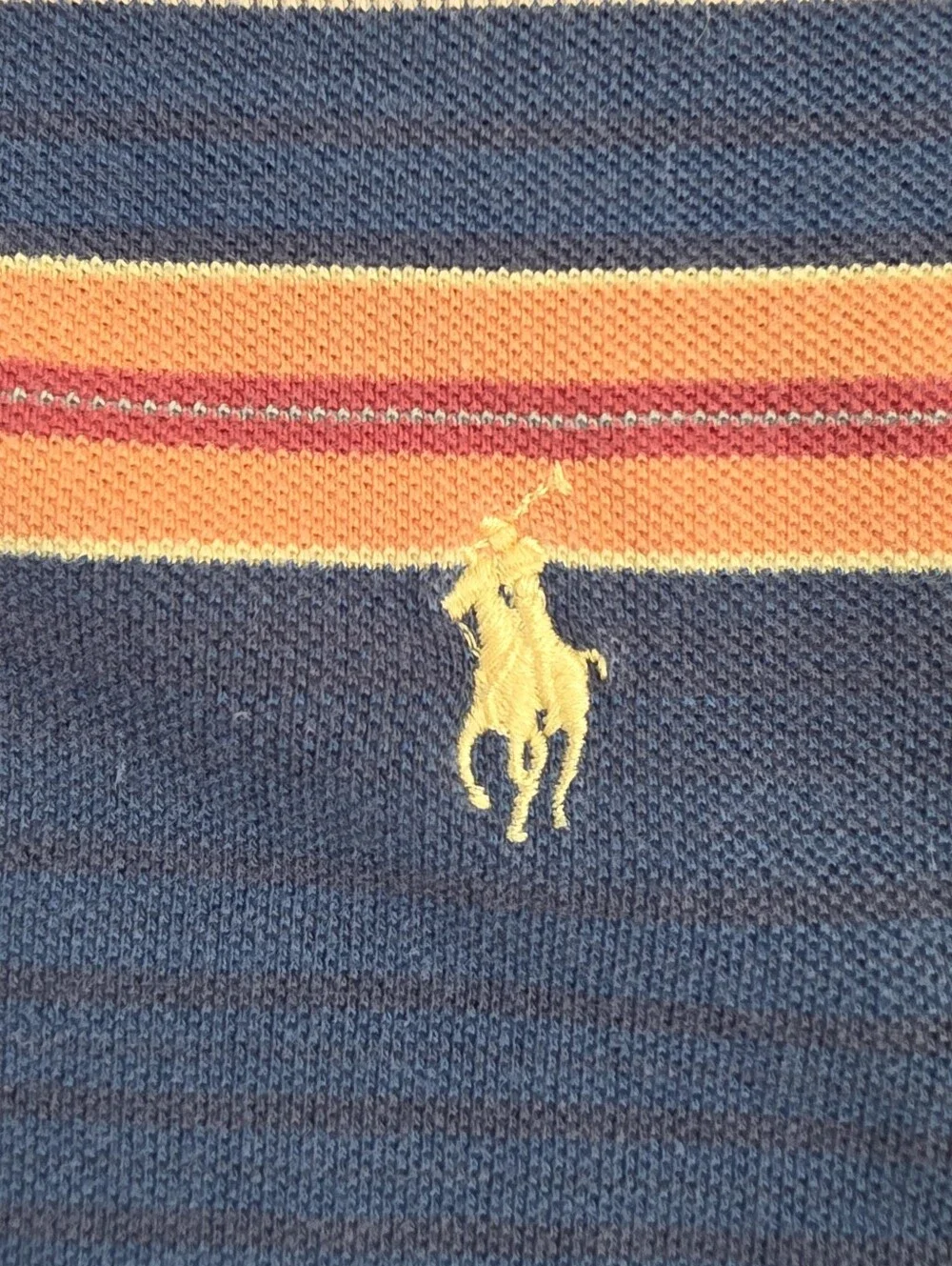 Vintage 90s Polo Ralph Lauren Striped Short Sleeve Polo Shirt Blue XL Men's