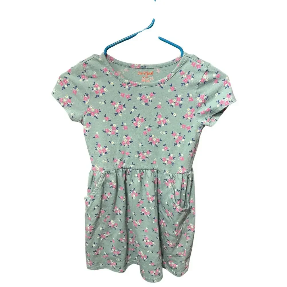 $5/15Blue Floral Dress w/ Pockets - M (7/8)
