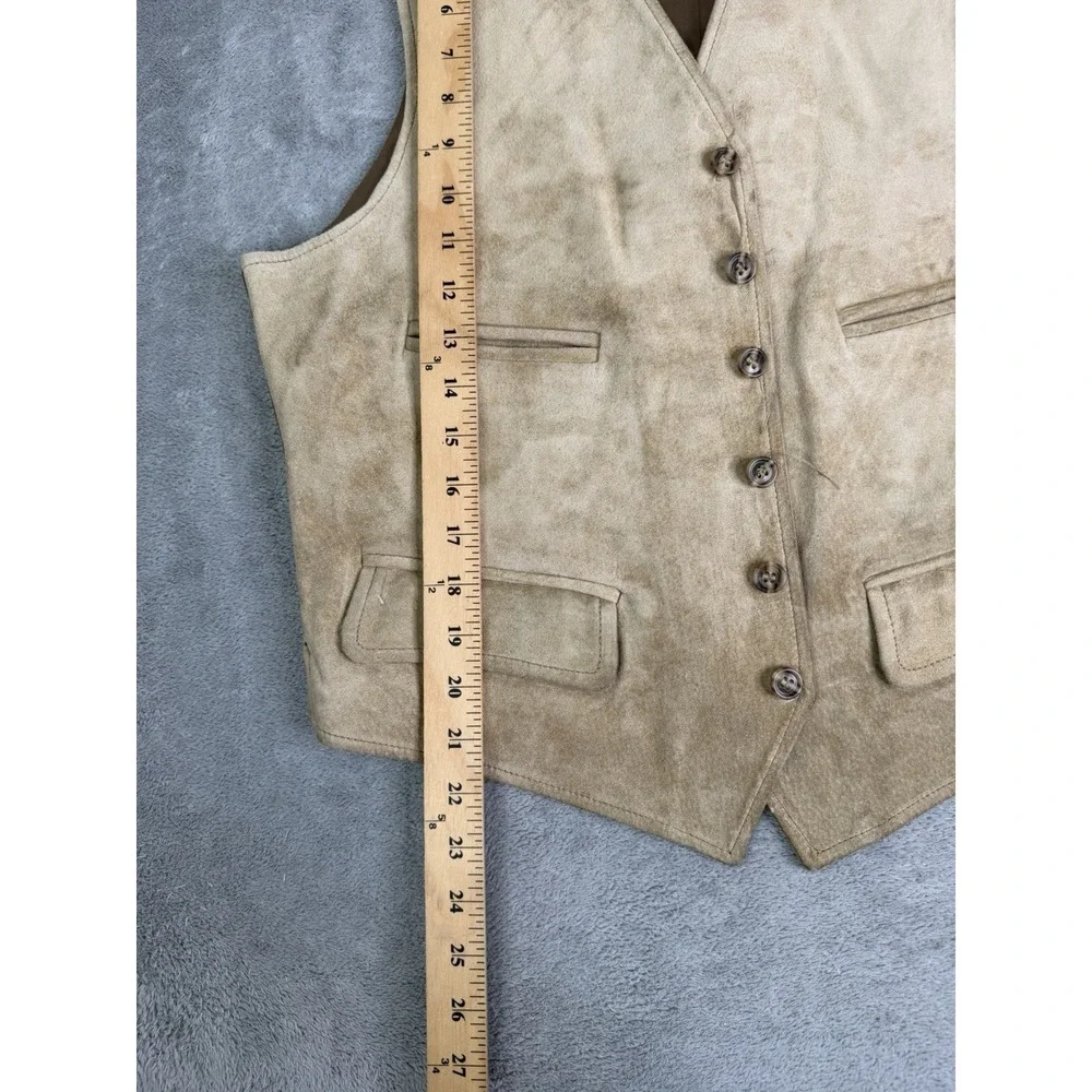Vintage Brooks Brothers Suede Leather Vest Men's Size Medium Beige