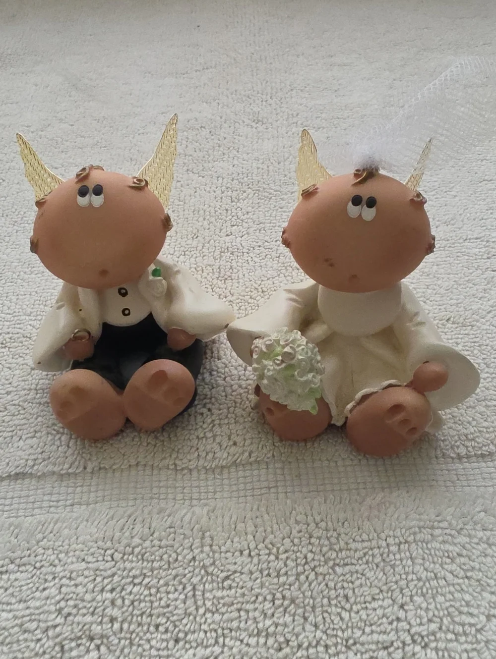 Bride And Groom Kirks Angel Cheeks Set of Two Figurines 2001
