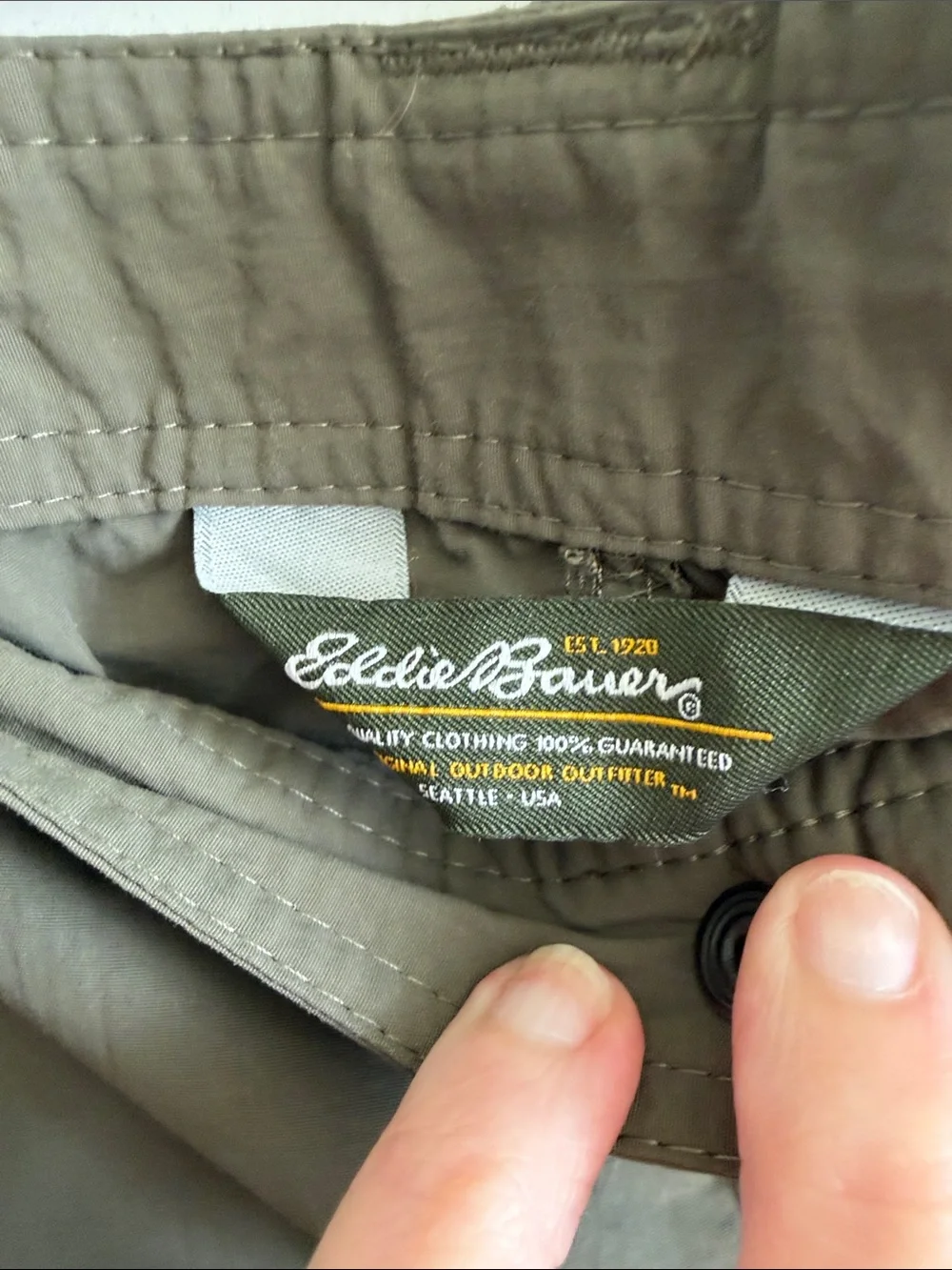 Eddie Bauer Olive Green Cargo Shorts - Relaxed Utility Fit