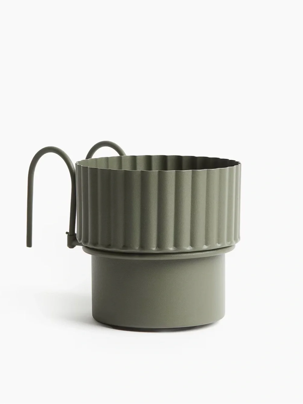 NEW H&M Olive Green Fluted Hanging Planter