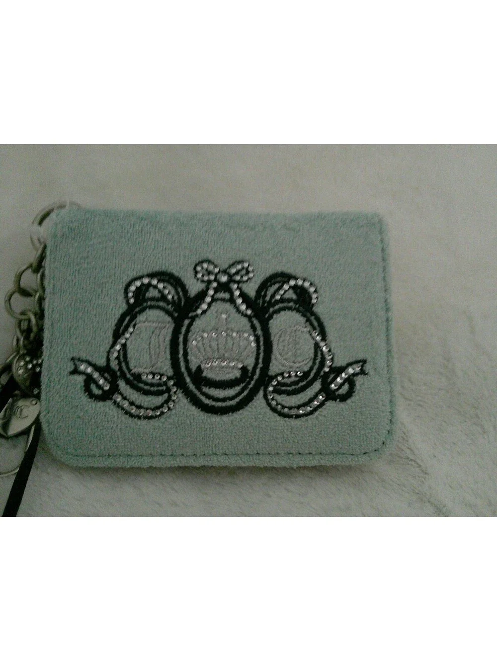 Juicy Couture Terry Cloth Wallet with Keychain Charm