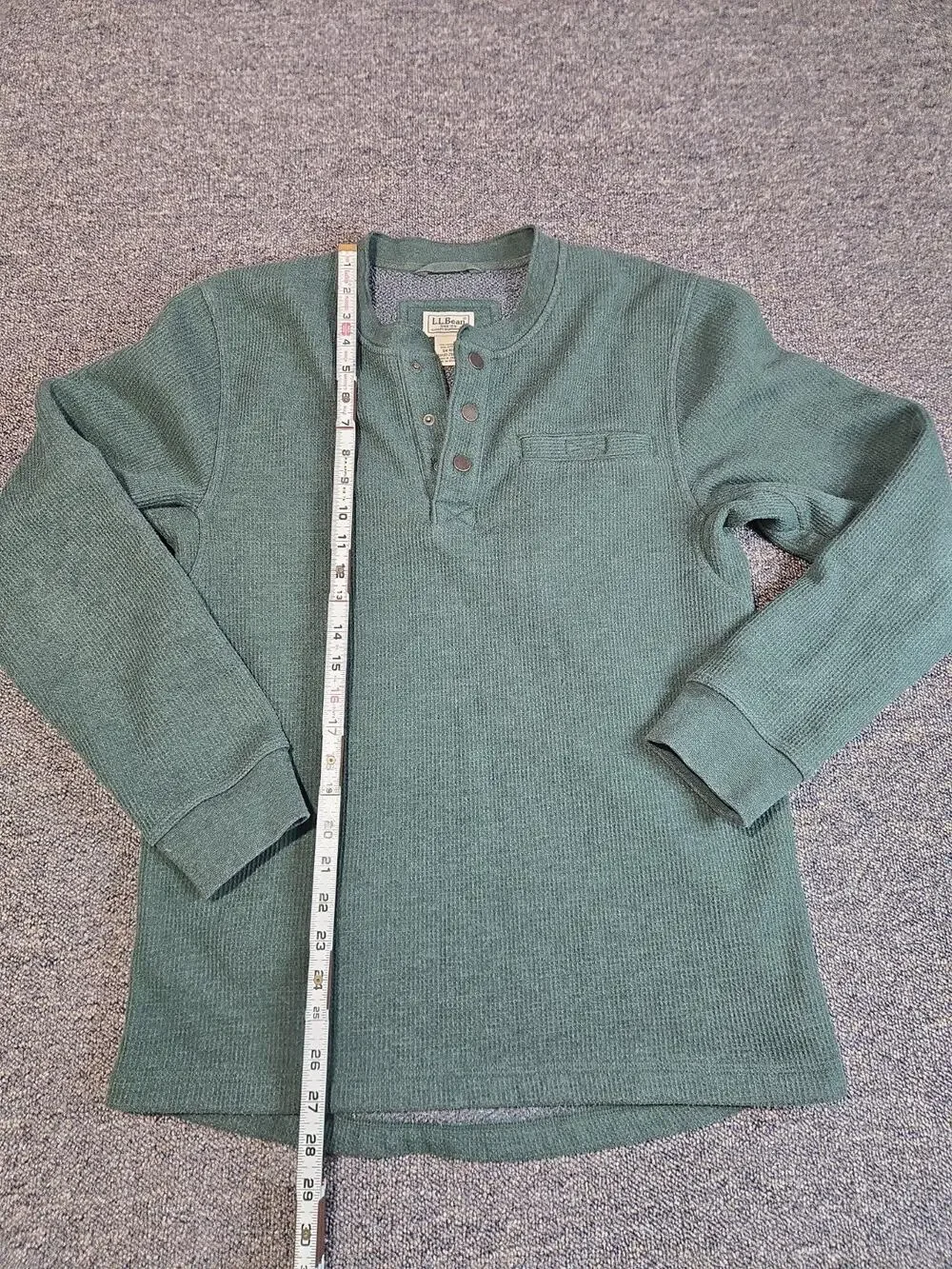 L.L. Bean Katahdin Iron Works Bonded Waffle Fleece Henley Men’s Small Reg 298100