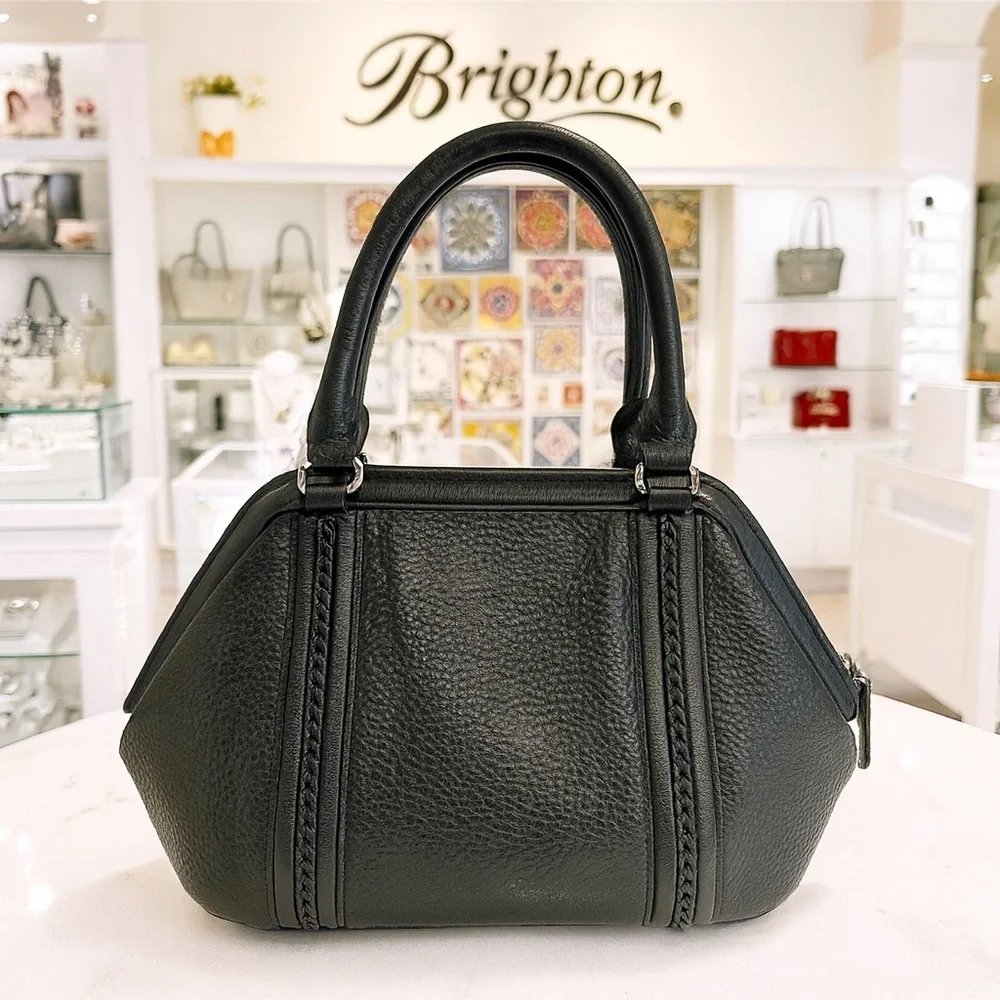 Brighton Black Pebbled Leather Satchel