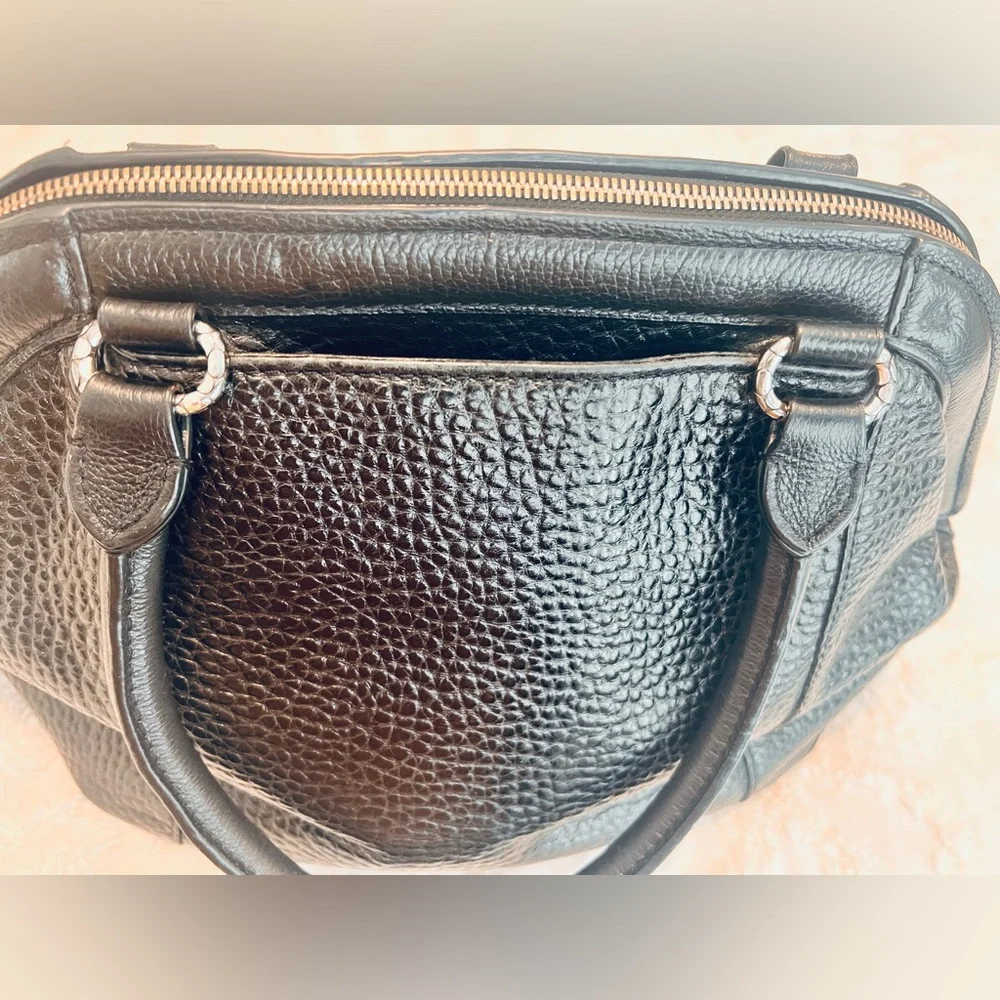 Brighton Black Pebbled Leather Satchel