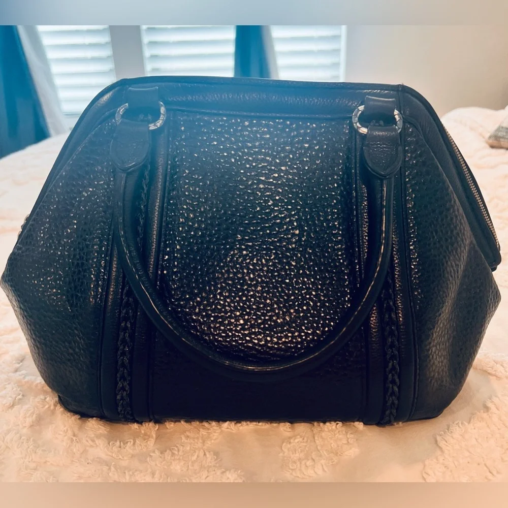 Brighton Black Pebbled Leather Satchel
