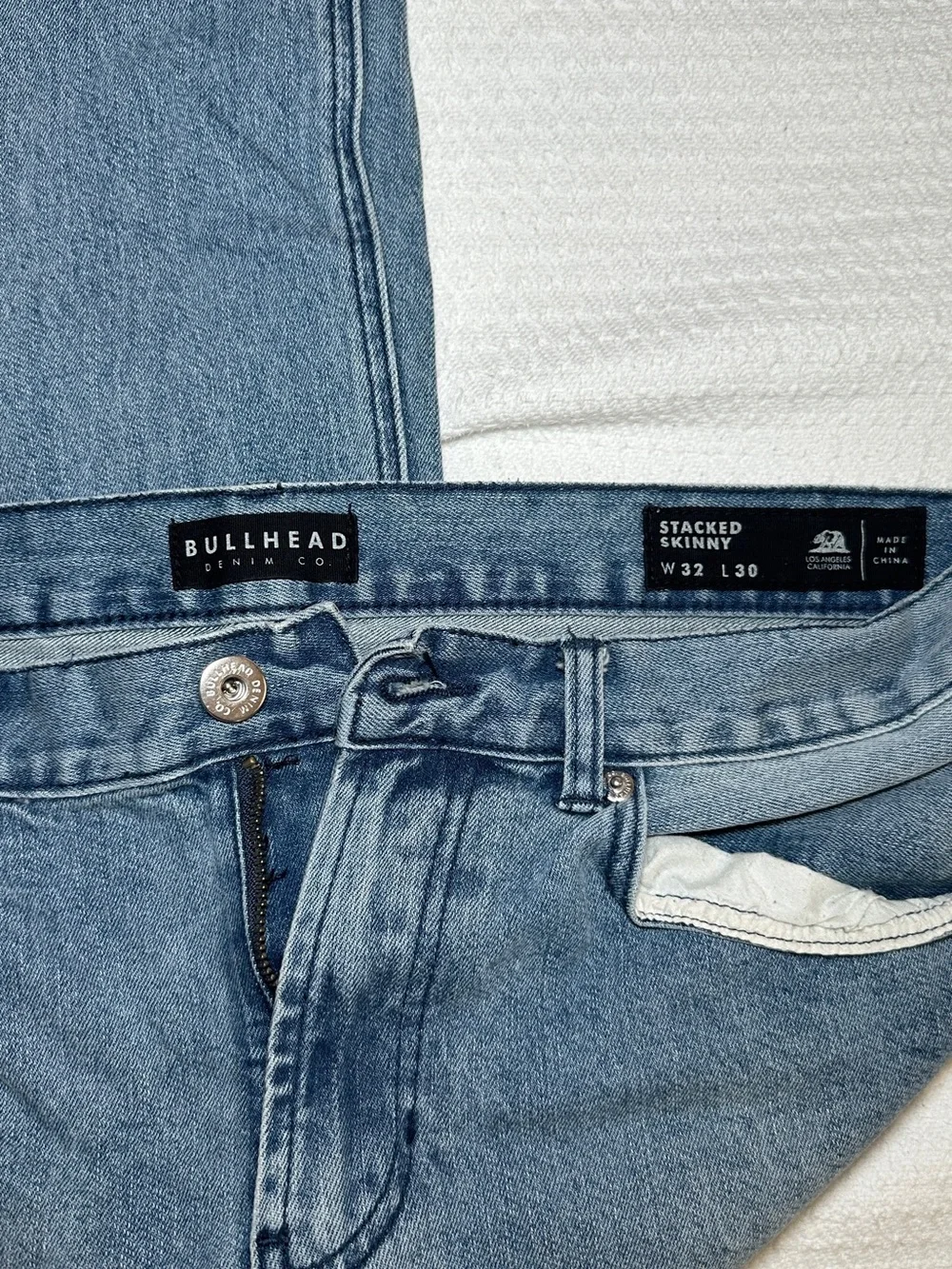 Bullhead Men's Skinny Jeans in Medium Blue Denim