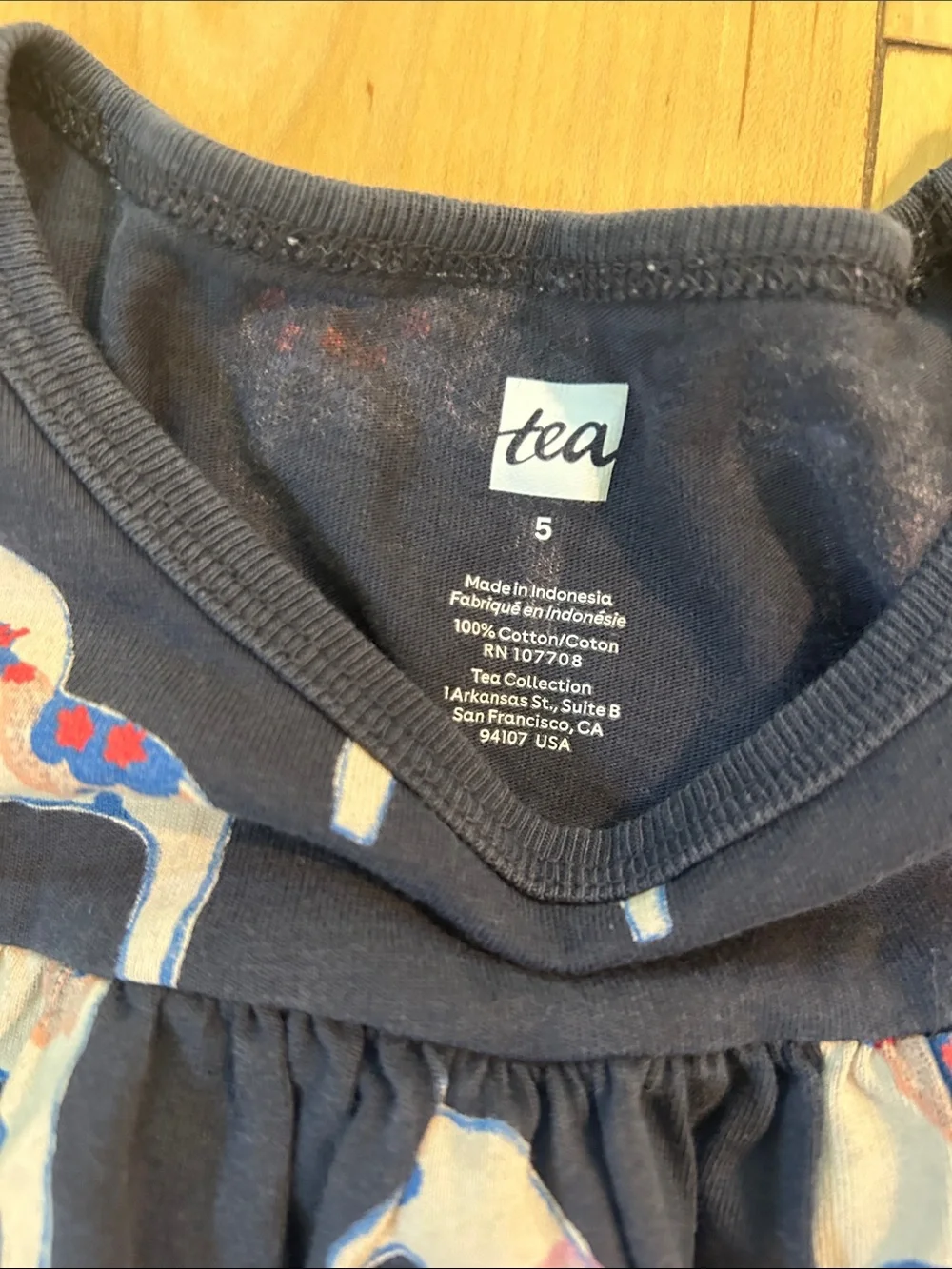 Tea Collection sleeve print navy