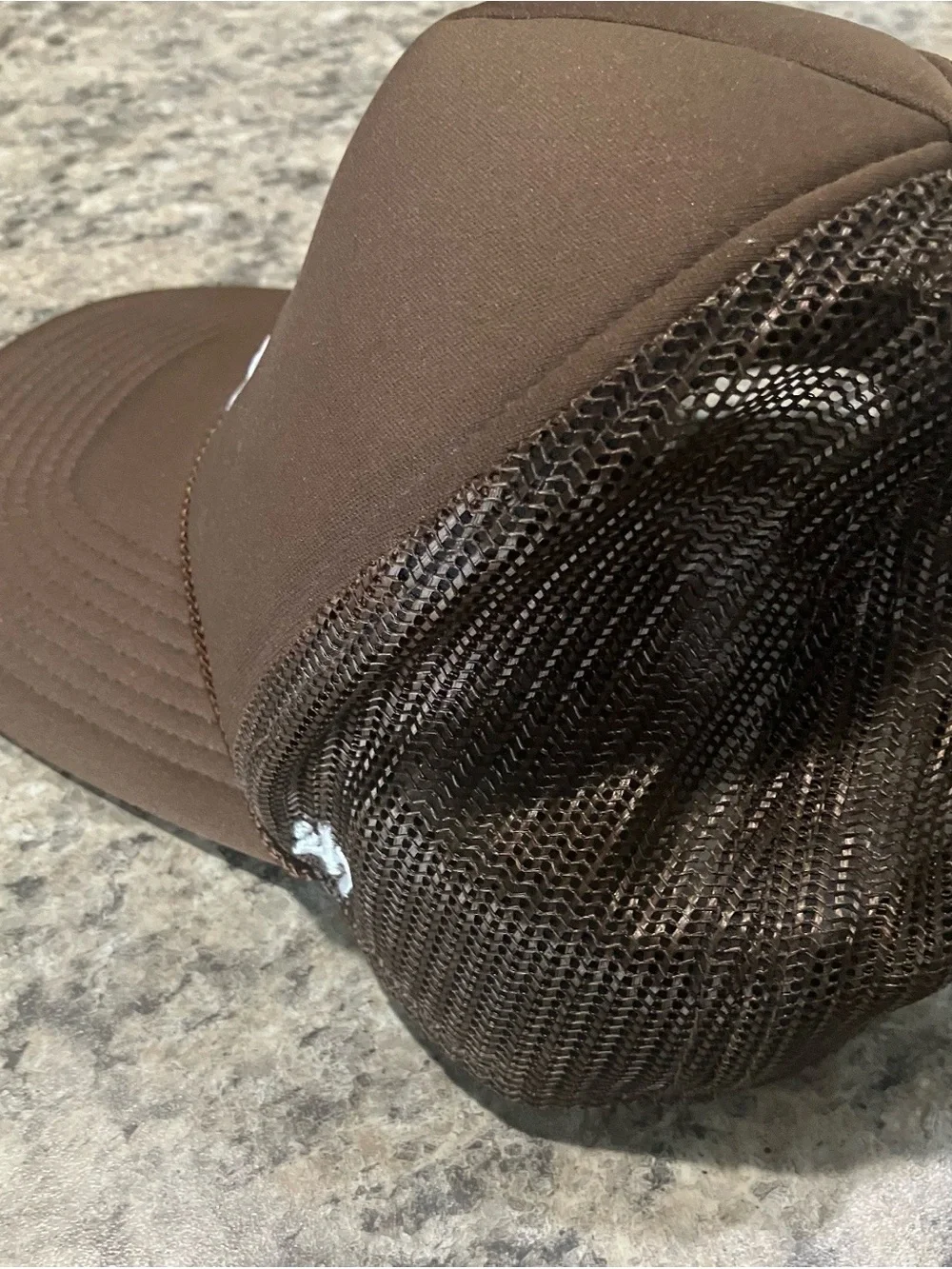 Los Angeles LA Trucker Cap in Brown with White Logo