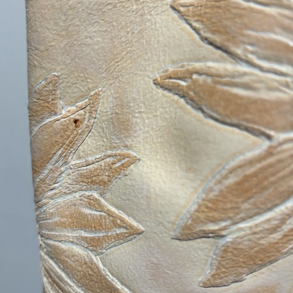 FALOR leather sunflower stamped bag
