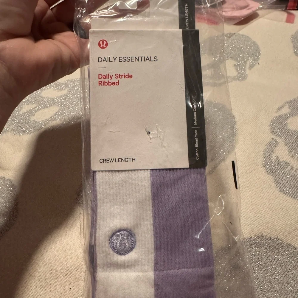 lululemon athletica daily essentials Lavender Crew Socks