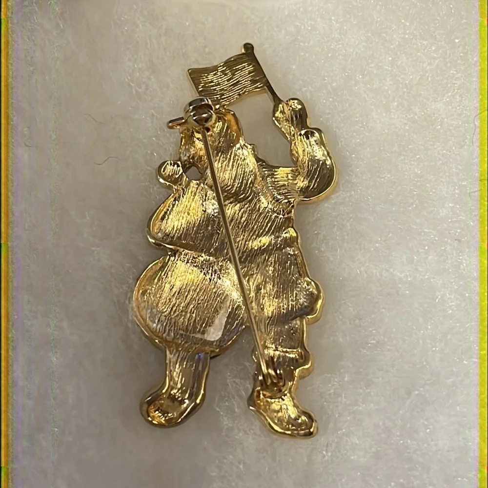 🎄🎅🏻 Vintage American Flag Santa Brooch 🎅🏻🇺🇸