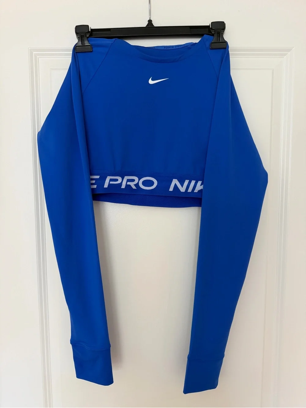 Nike Pro Royal Blue Long Sleeve Crop Top