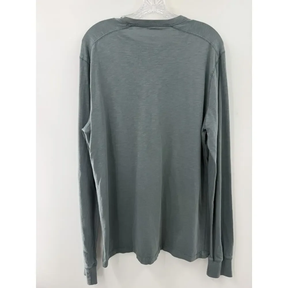 J. Crew Men’s Long Sleeve 3 Button Henley Cotton Classic Pullover Spruce Lg Tall