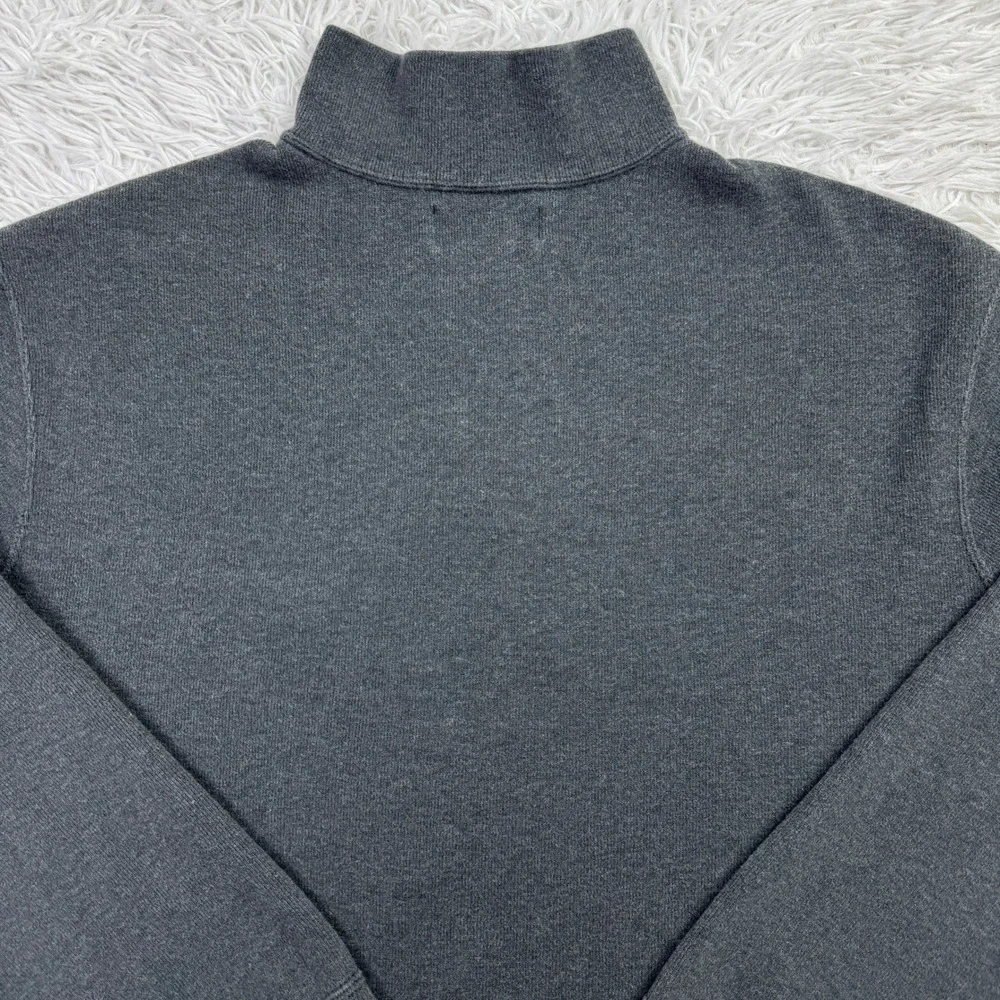 Polo Ralph Lauren Sweater Mens Extra Large Gray‎ 1/4 Zip 100% Cotton Pony Preppy
