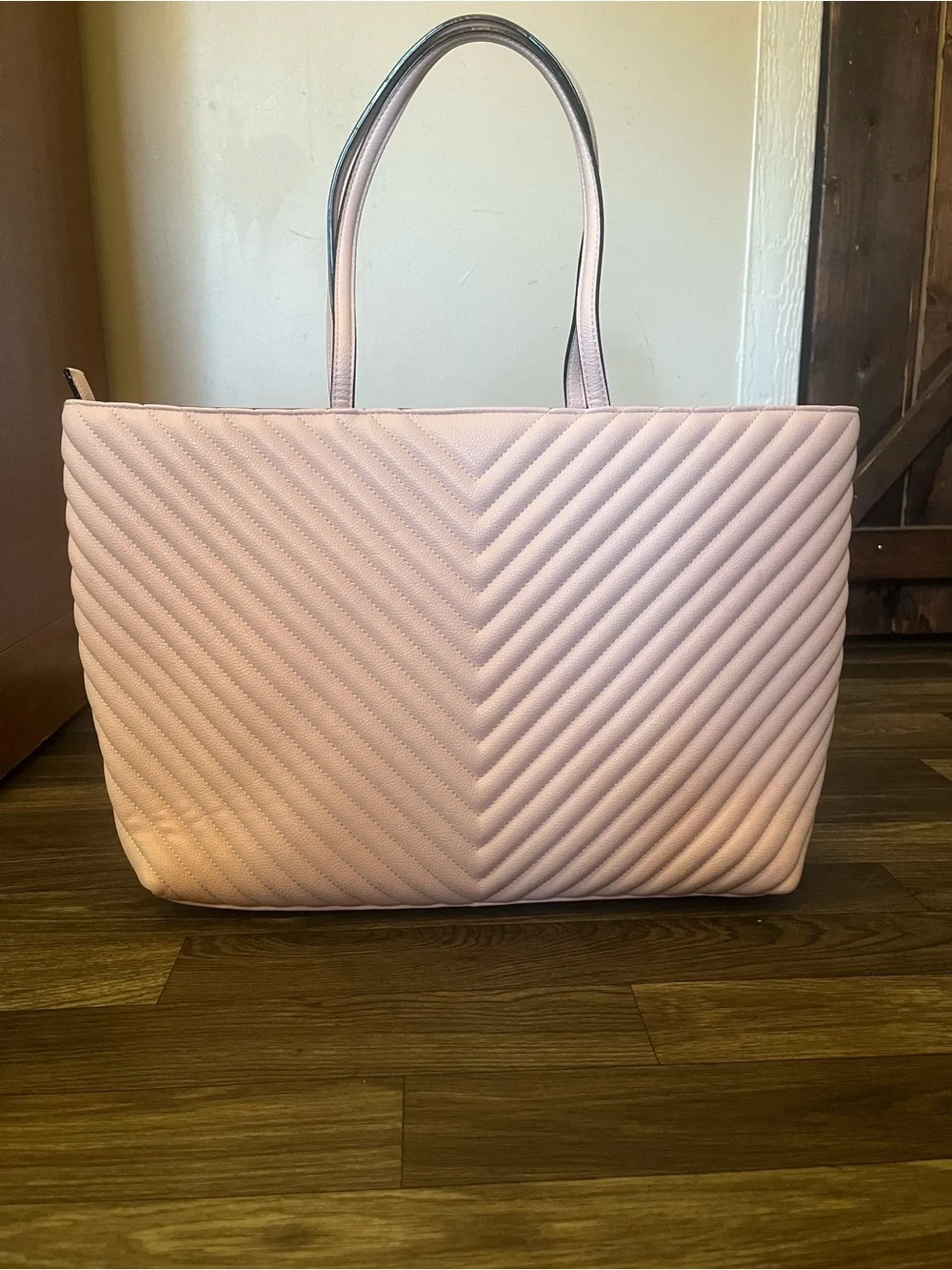 Victoria's Secret Blush Pink Quilted Chevron Tote