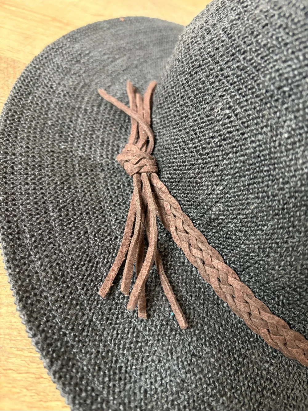 Scala Pronto Black Knit Safari Hat with Braided Band