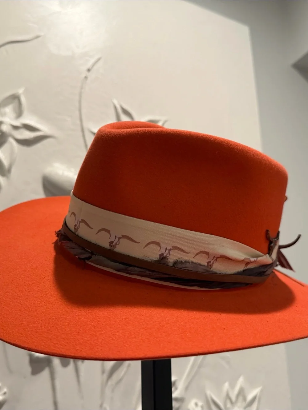 Kemo sabe Rabbit cowboy  Hat with Scarf Band - Orange
