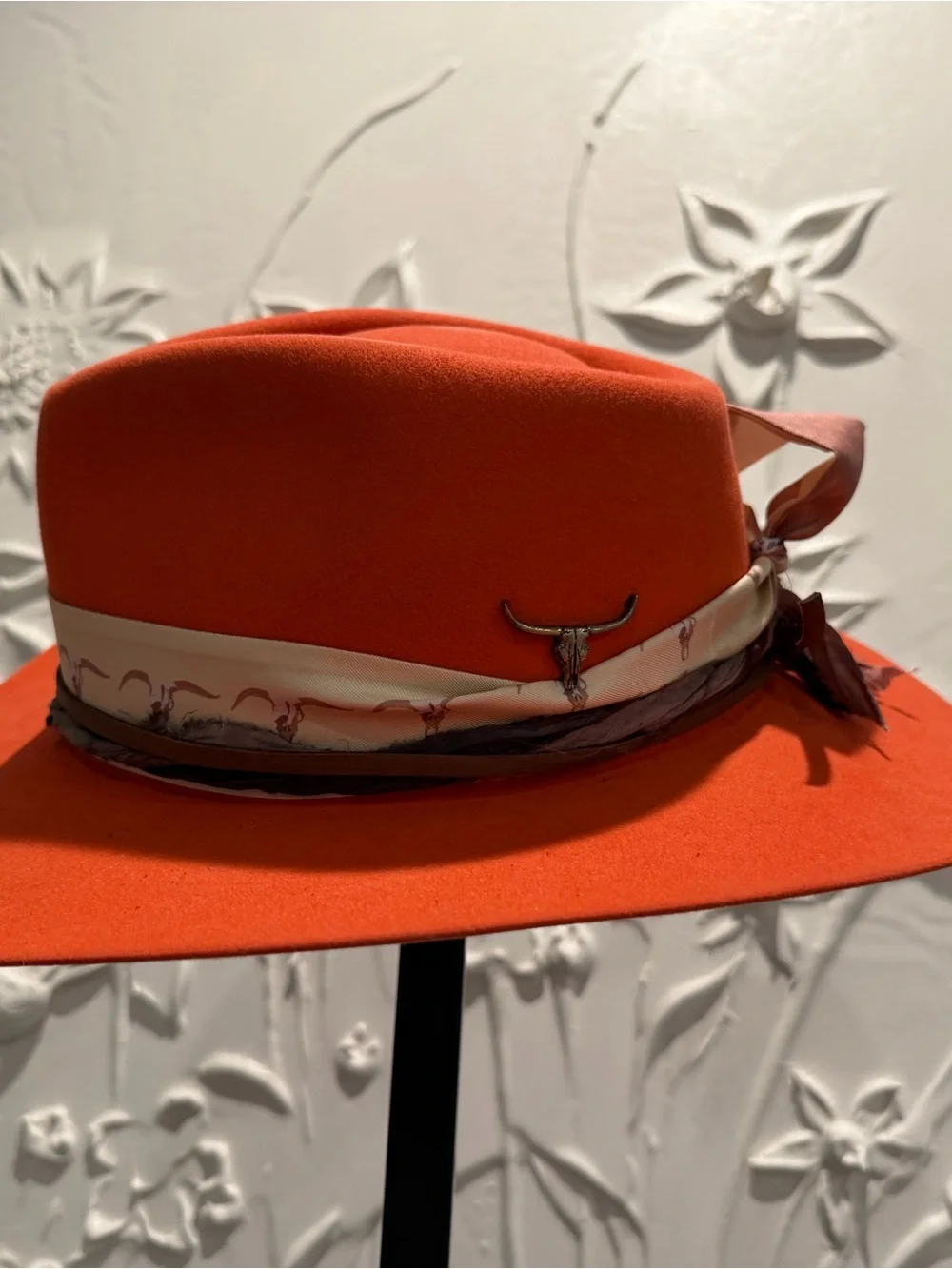 Kemo sabe Rabbit cowboy  Hat with Scarf Band - Orange