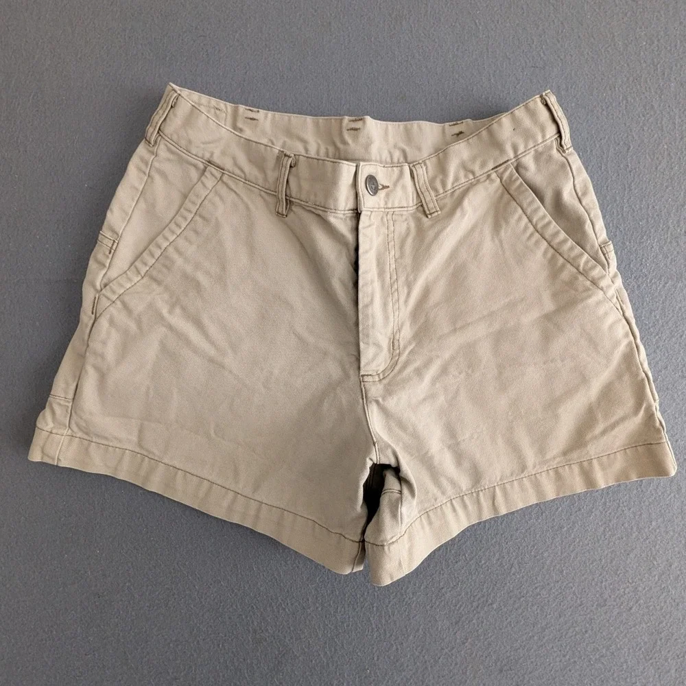 Patagonia Stand Up Shorts Mens 33 Khaki Tan Organic Cotton Canvas
