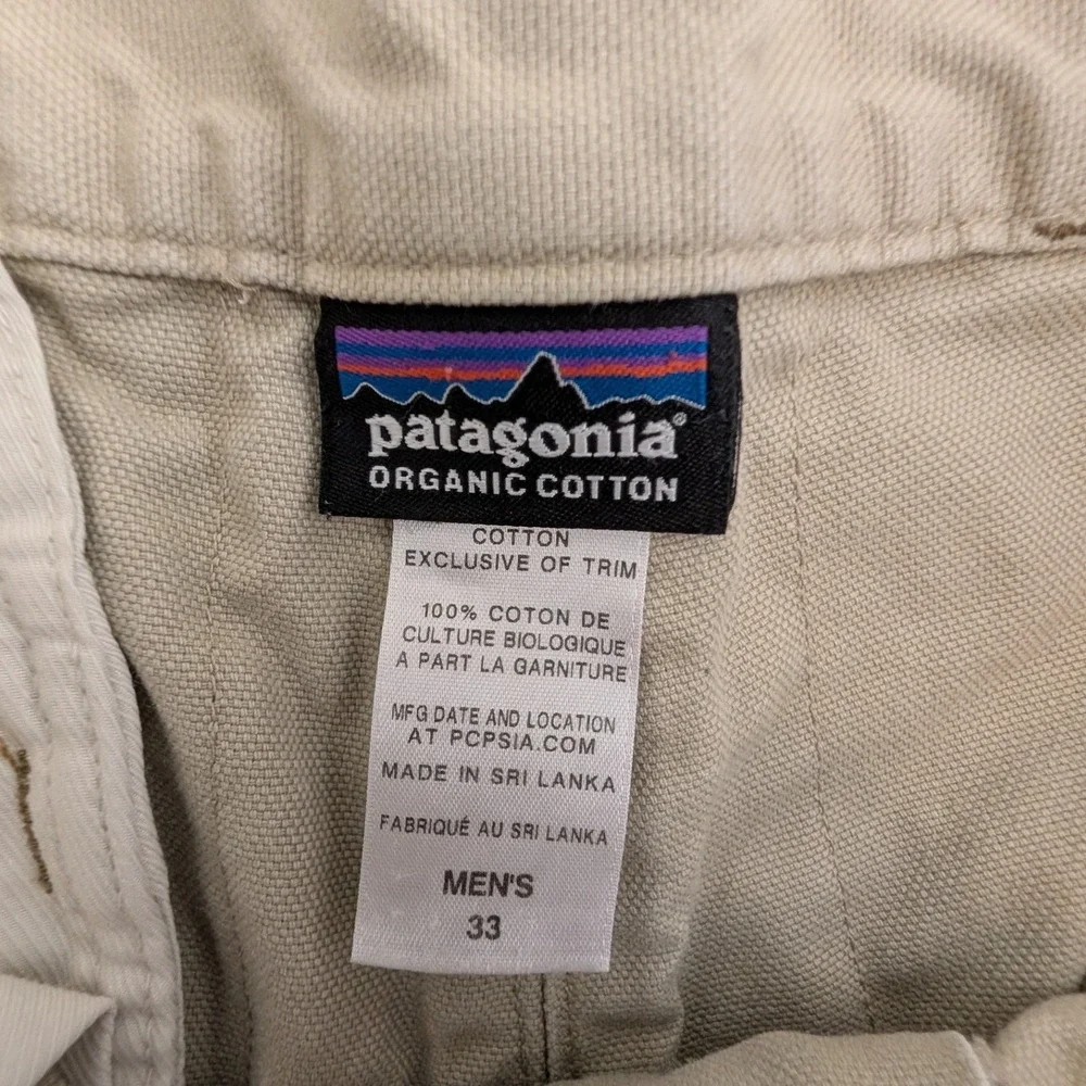 Patagonia Stand Up Shorts Mens 33 Khaki Tan Organic Cotton Canvas