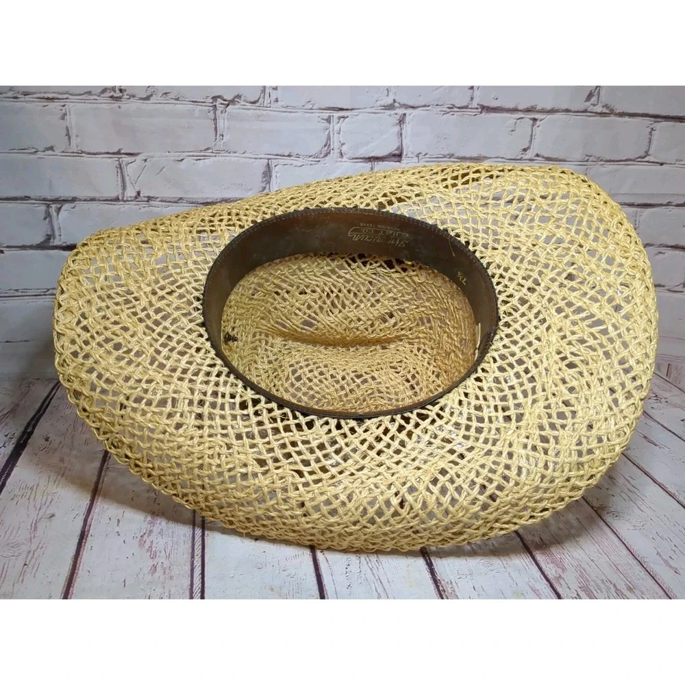 AMERICAN HAT Company 7 1/4 Tumble Weave Feather Band Straw Cowboy Hat