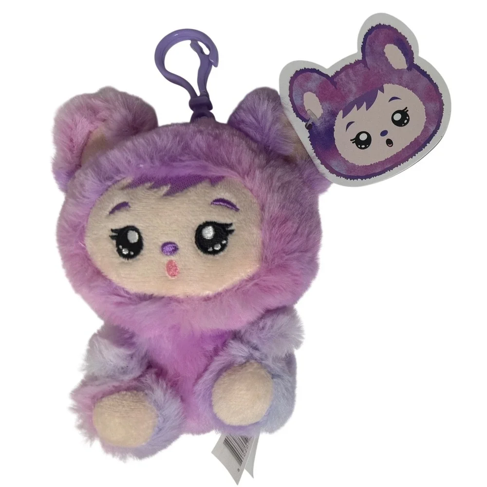 Yoonique PurplePink Ombre Plush Keychain Bear Hooded Character ZF409-4.5TDLI NEW