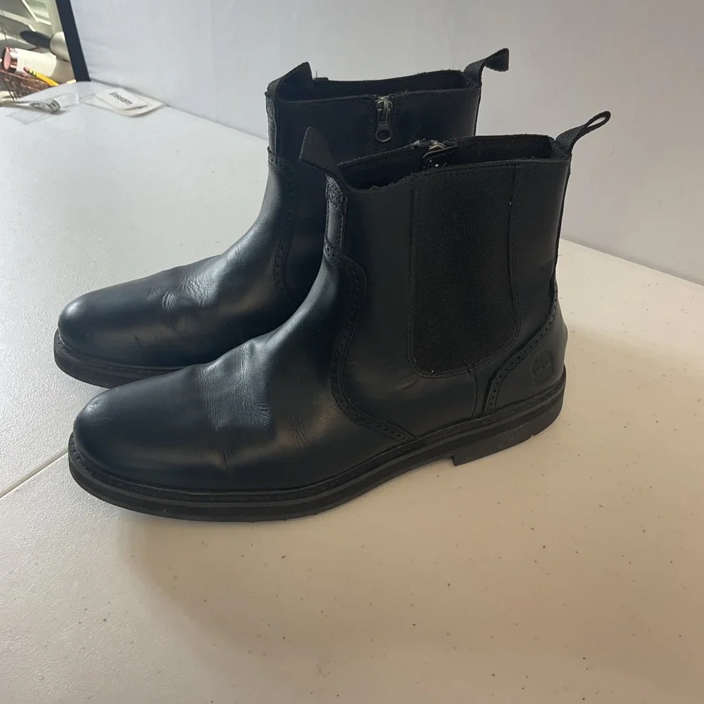 Timberland‎ Squall Canyon WP Chelsea Zip Boots Men's 11.5 Black Leather A297A