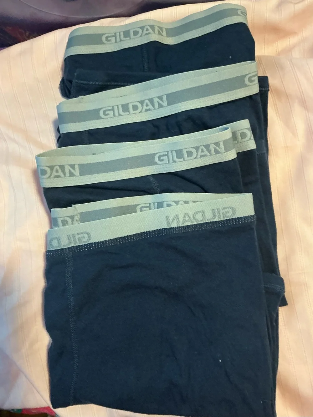 Gildan Navy Boxer Briefs with Light Gray Waistband