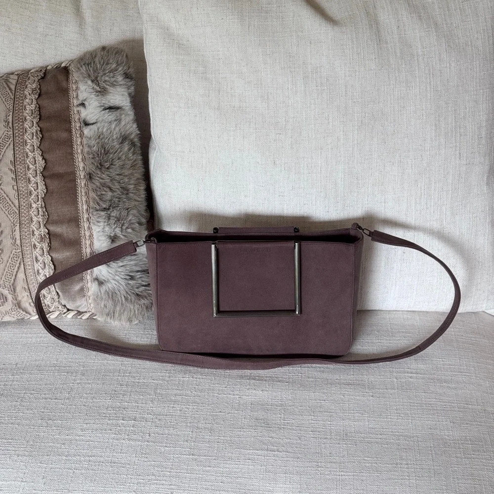 Bruno‎ Magli Suede Taupe Crossbody / Handbag