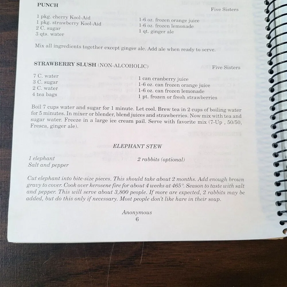OOAK Community Fundraiser Vintage Spiral Bound Cookbook 