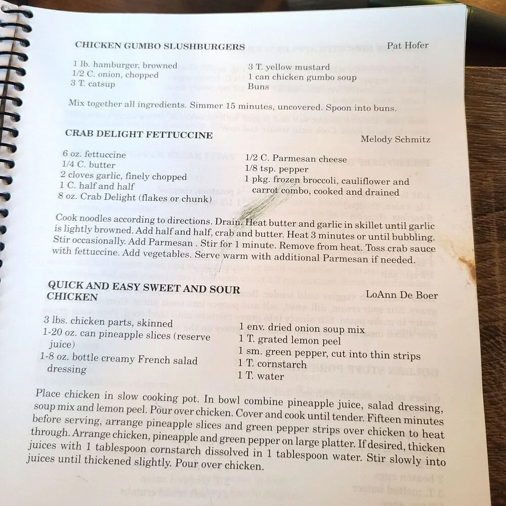 OOAK Community Fundraiser Vintage Spiral Bound Cookbook 