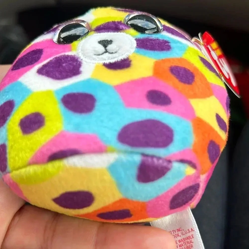 🦖💗NWT TY Squishy Beanies GISELLE THE LEOPARD CLIP 3” Mini plush Squish-a…Boos