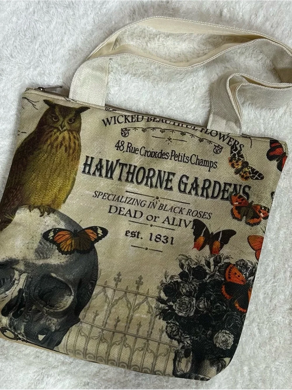 Hawthorne Gardens Graphic Canvas Tote Bag