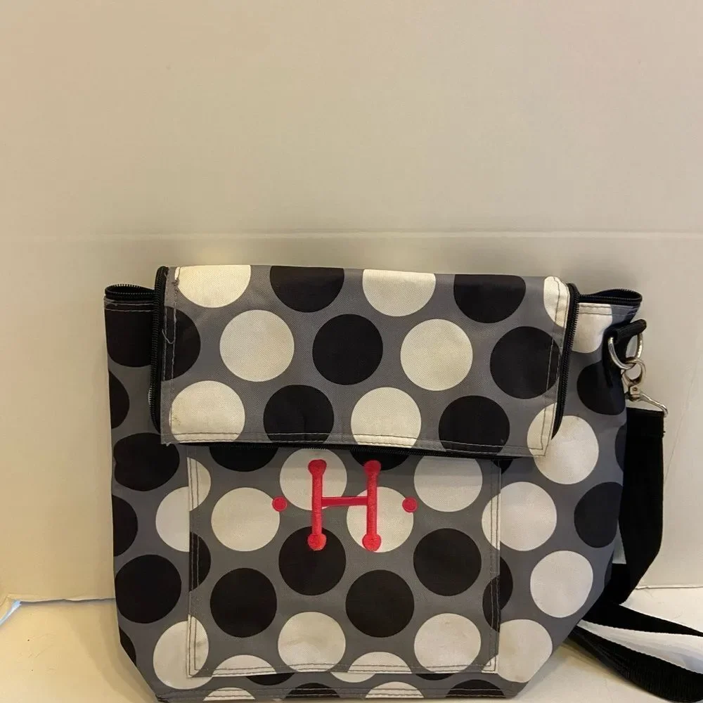 Thirty one‎ dots insulated tote 15”x13 monogram H