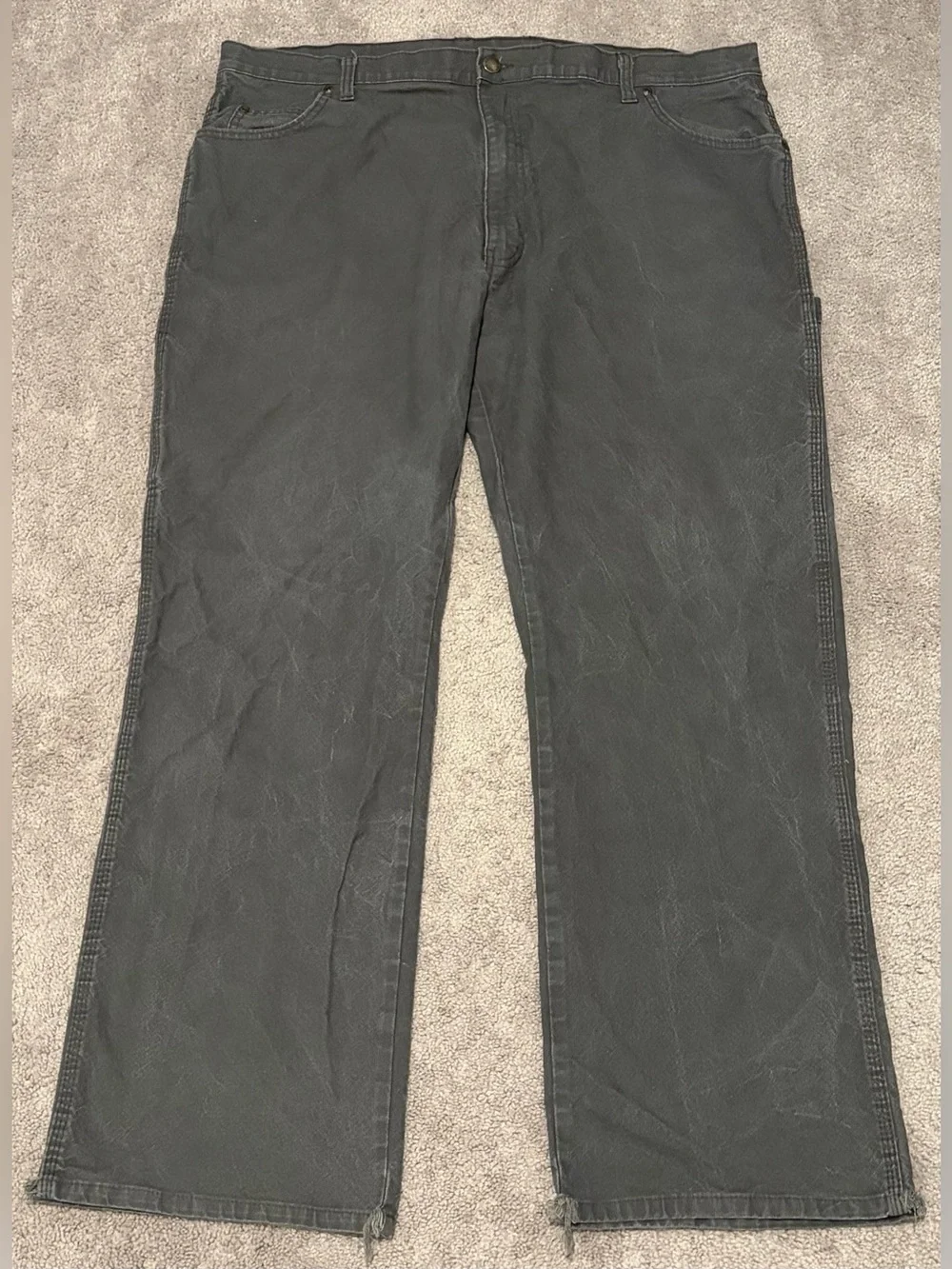 Genuine Dickies Mens Dark Gray Carpenter Straight Jeans Sz 40x32 Measured 40x30