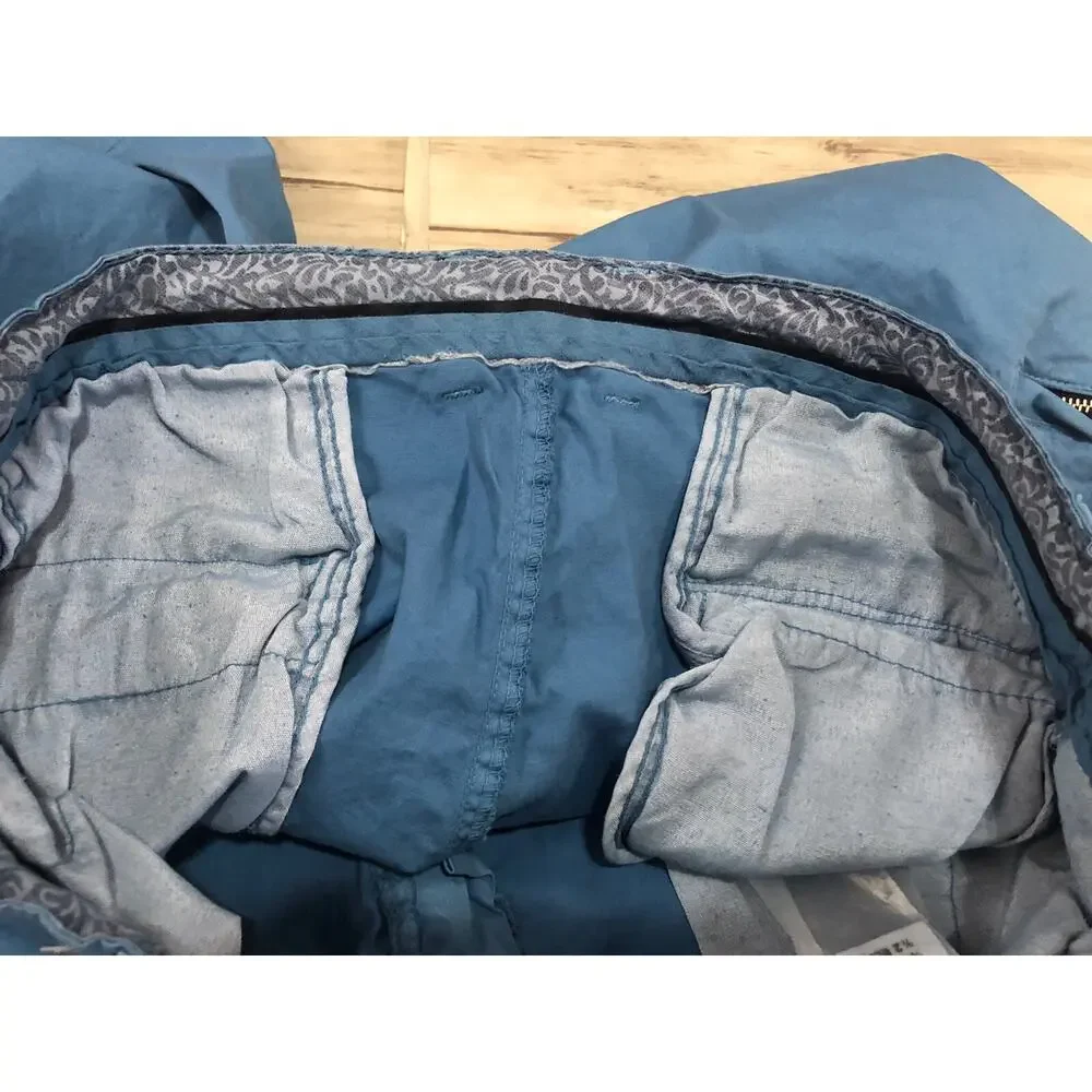 Fashion Denim Shorts Mens 30 Blue Cargo 6 Pockets Flat Front Zip N73