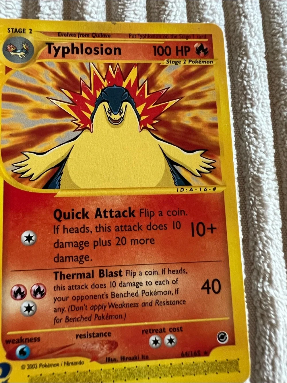 2002 RARE Typhlosion Ex Non Holo 64/165 Pokémon Card