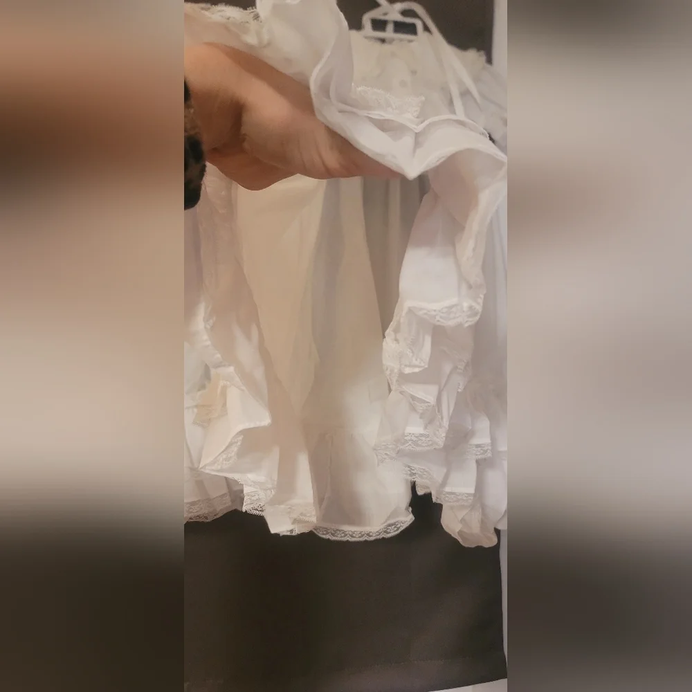 Vintage Mini World Inc Ruffle Tiered Apron Dress girls x2 (S & M)