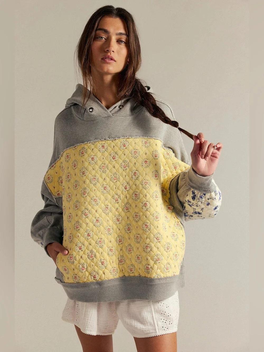 NWT! Free People We The Free Get Ditsy Hoodie Sz Small