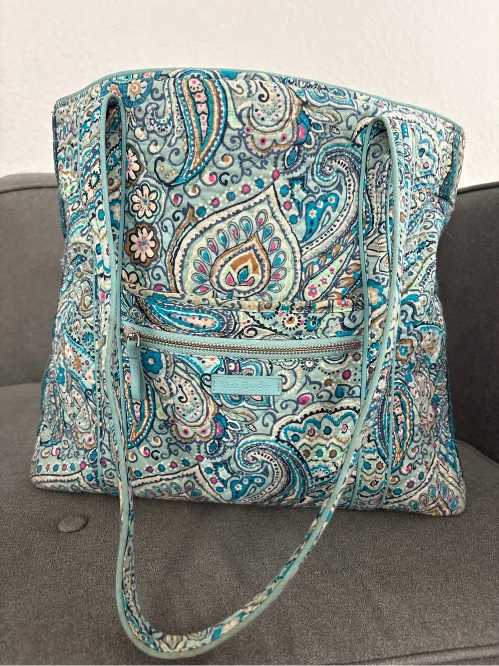 Vera Bradley Daisy Dot Paisley Large Zip Tote Shoulder Bag