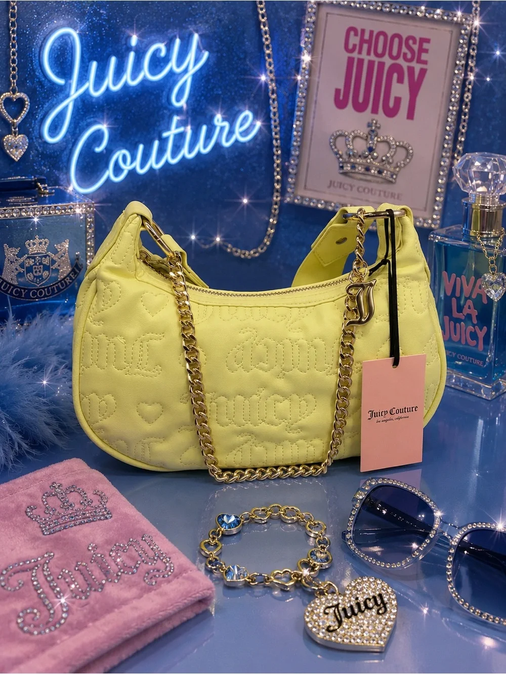 Juicy couture juicy puff halfmoon crossbody purse