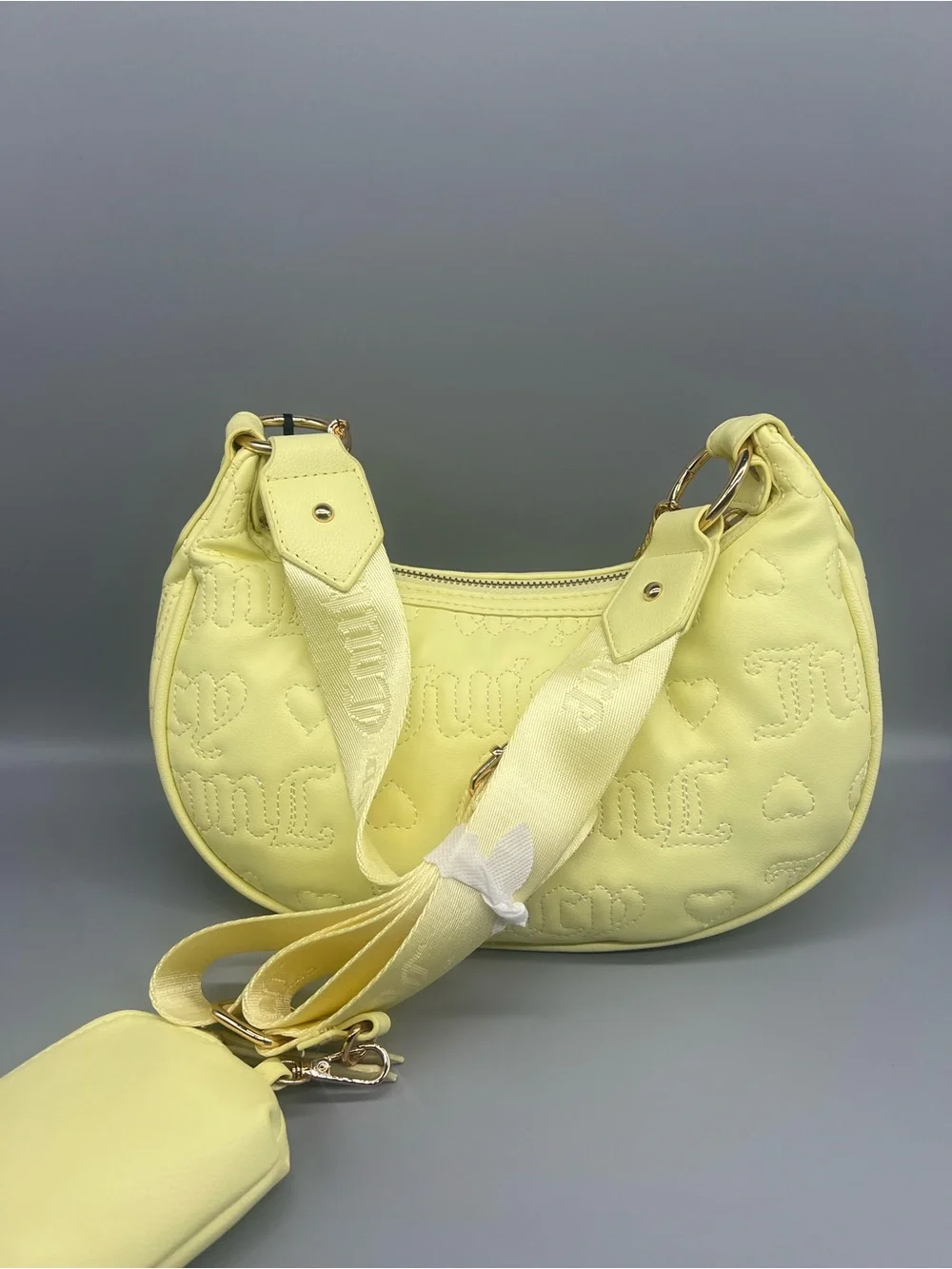 Juicy couture juicy puff halfmoon crossbody purse