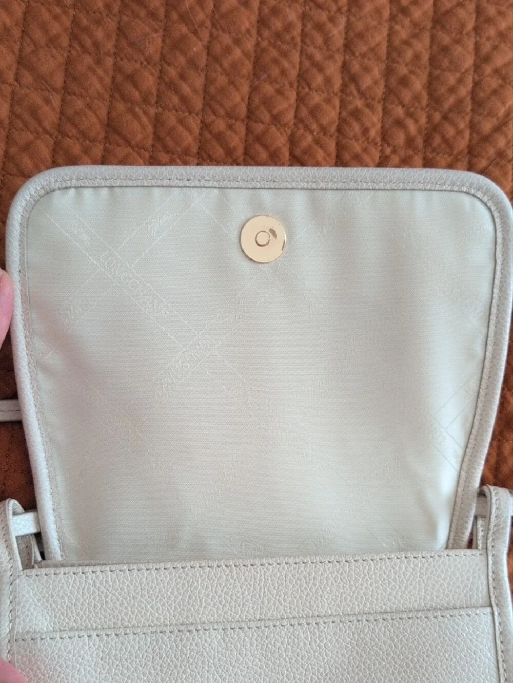 Longchamp white pebbled