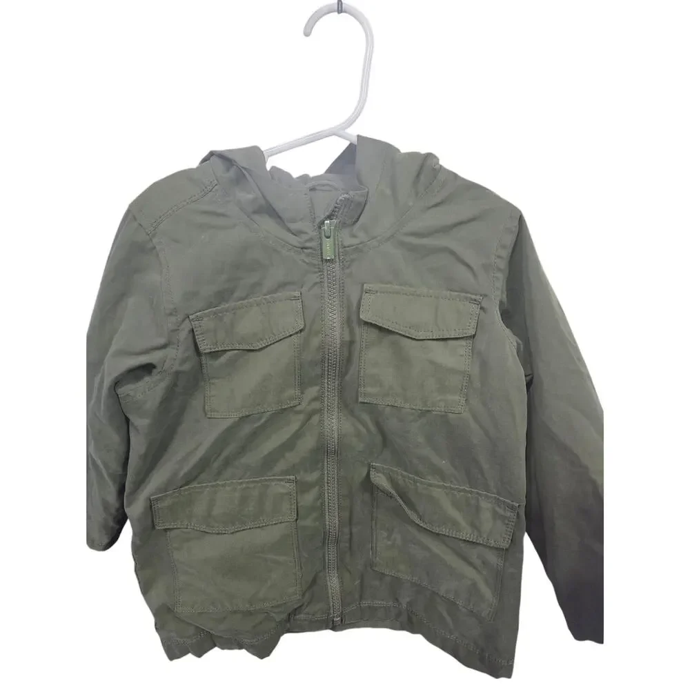 Army Green Multi-Pocket Jacket - Old Navy - 4T