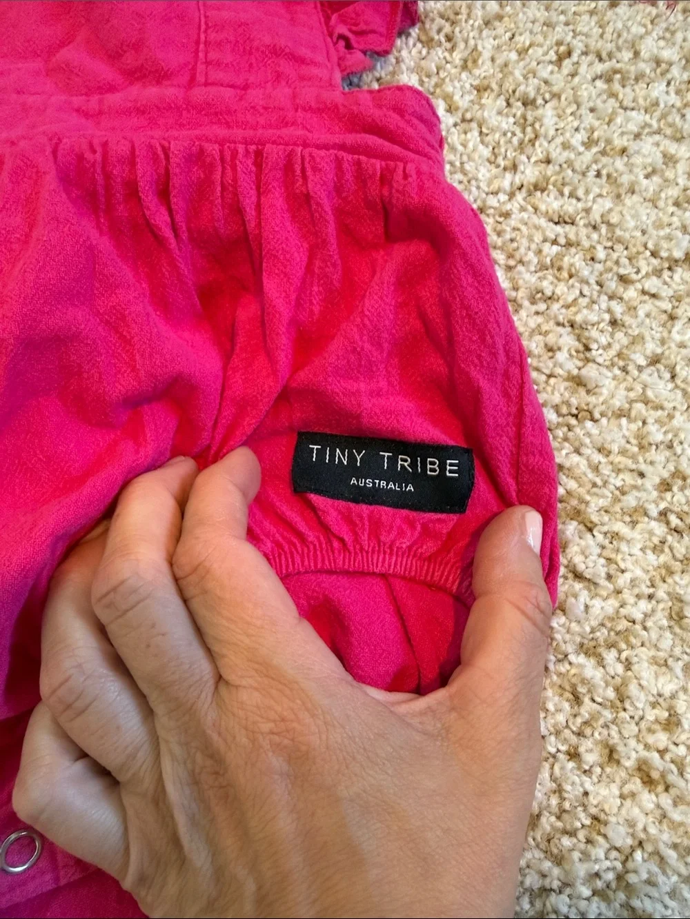 Tiny Tribe Hot Pink Ruffle Romper